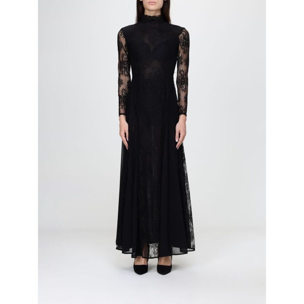 Hanita Women Hanita High-Neck Long Sleeve Lace Long Evening Gown